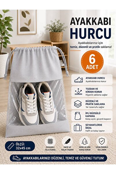 Spartek home textile 6 قطع من حقائب تخزين الأحذية ذات النوافذ الشفافة/حقيبة ا...