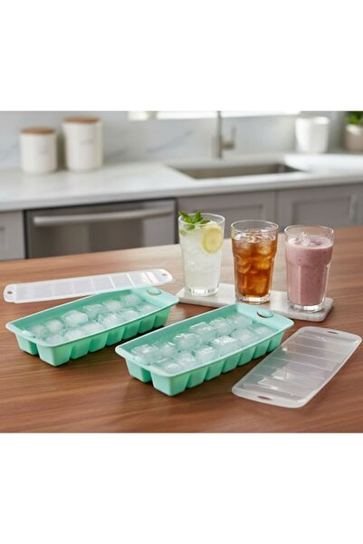 SyaMAG Set de 2 forme cu capac, pentru 14 cuburi de gheață, 30x14x5 cm