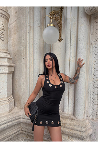kırmızı butiks Φόρεμα - Μαύρο - Bodycon