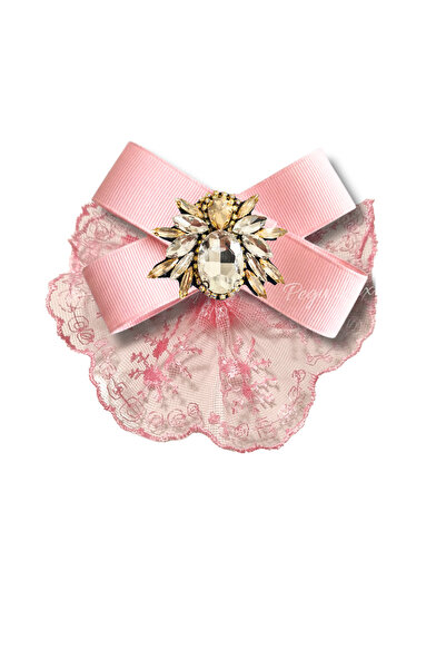 pegu baby collection Lux Pink Guipure Lace Special Design Brooch, Collar Broo...