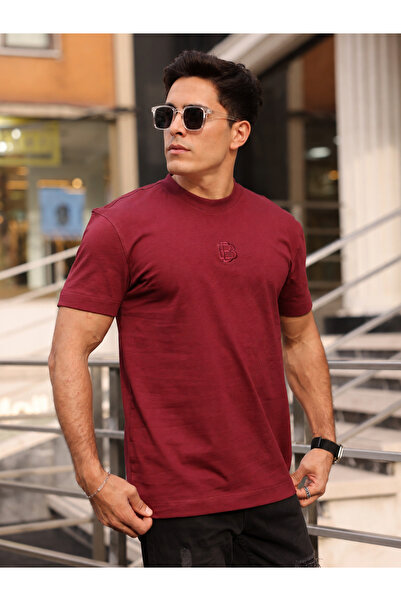 BAS Erkek Yarım Oversize %100 Pamuk Bisiklet Yaka Basic Tişört