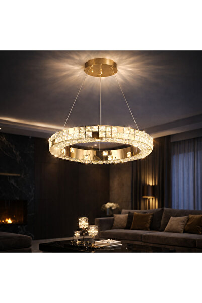 Alessandro DESIGN Lustra LED cu Telecomanda, LLC135/1GD, Cristal si Metal, 29...