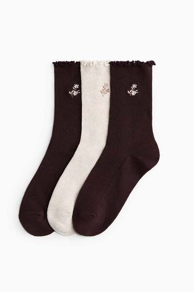 H&M 3-pack overlock-detail socks