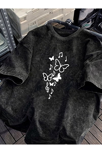 HOFFNUNG Unisex Oversize Vintage Washed Street Style Μόδα του δρόμου Βαμβακερ...