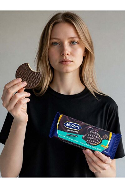 McVities McVitie's Şeker İlavesiz Bisküvi Bitter Çikolata Kaplı Şekersiz Tam ...