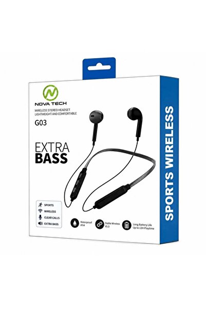 NOVATECH Nova Tech Wireless Bluetooth Neckband Earphones, Bluetooth 5.3, Extr...