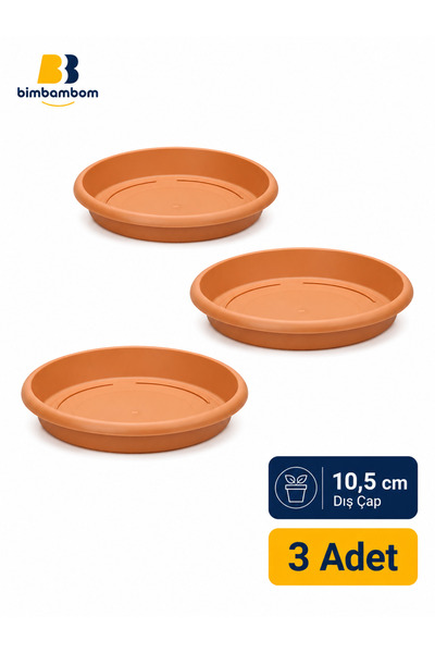 bimbambom Plastik Saksı Tabağı 10,5cm 3Adet, Saksı altı Saksılık