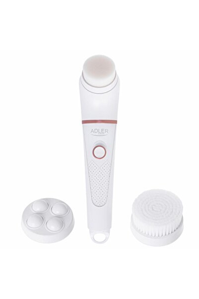 adler AD 2178 Rotating Facial Brush with 3 Attachments, IPX7, White