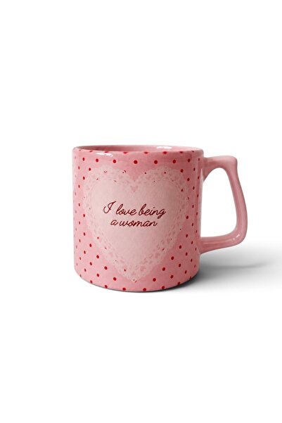 KEDY I Love Being a Woman Puantiyeli Pembe Kupa