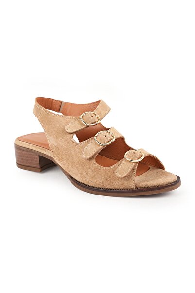 Libero Women's Sandals Daily Suede Short Heeled Multi-Strap Buckle Sling-Back...