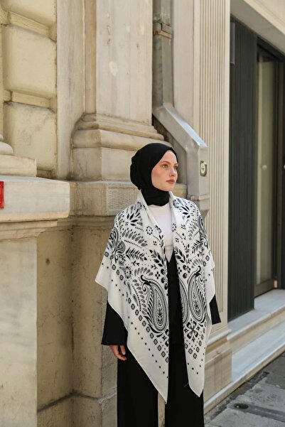 ENRİCO FERRİ Lusso Shoulder Shawl - White Black