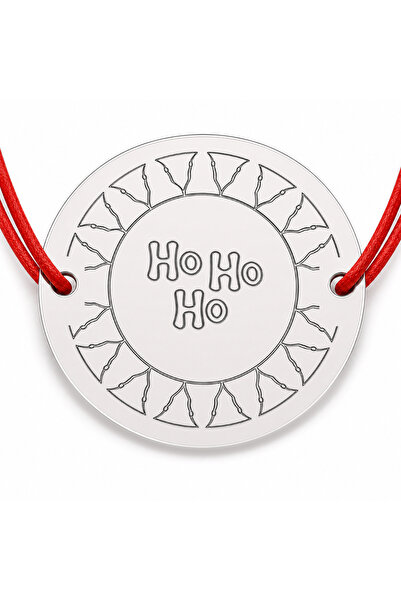 Simoshop Brățară argint 925 Ho Ho Ho cu clopoței, șnur reglabil