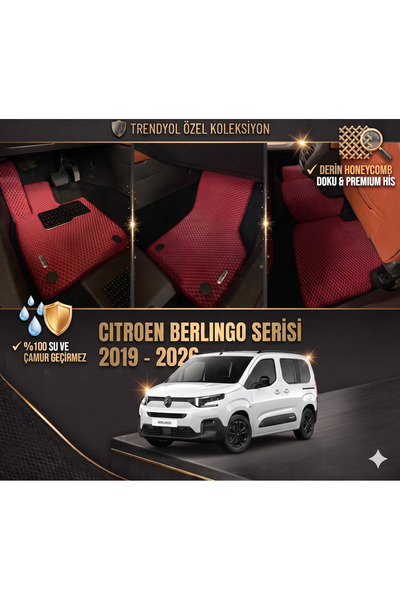 8D OTO PASPASI CİTROEN BERLİNGO SERİSİ 2019 - 2026 PREMİUM ARACA ÖZEL EVA PAS...