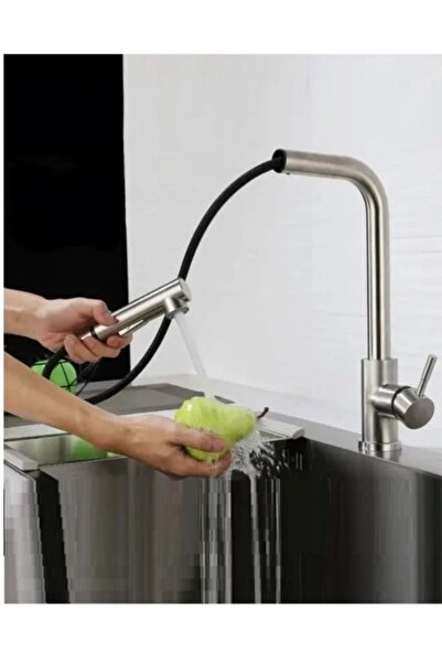 GÜMRÜK BEY Inox spiral kitchen sink faucet - dual mode