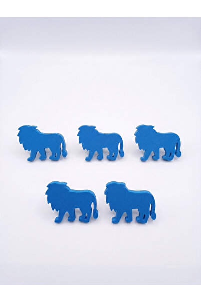 Baylin3D 5 Pieces of Blue Lion Cabinet Handles - Children's Room Handles, Mod...