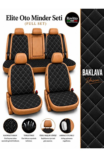 Rovitto Elite Oto Koltuk Minder Seti - FULL SET - Kaymaz Taban - Terletmez - ...