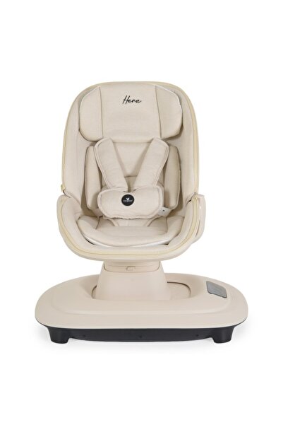 Cangaroo Leagăn Electric Bebe Hera Beige, App + Tactil, 7 Moduri, 12 Melodii, Rotație 360°