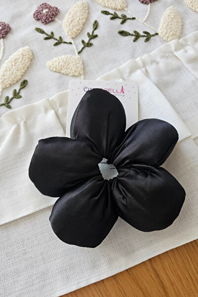 Cinderella Elastic de păr Black Daisy, mărime mare, tip scrunchie, 14 cm - El...