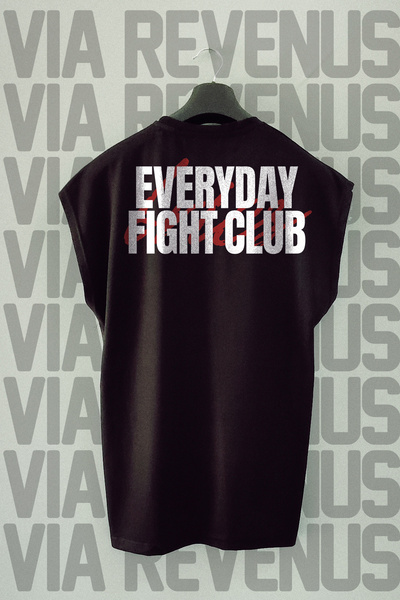 Vordevia Αθλητικό μπλουζάκι Everyday Fight Club με στάμπα στην πλάτη, χωρίς μ...