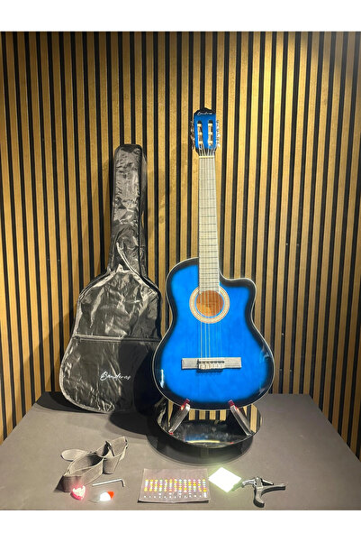 BG-390C Klasik Gitar Seti 4/4 Tam Boy Cutaway - Siyah/Mavi/Kırmızı Renk Seçenekli