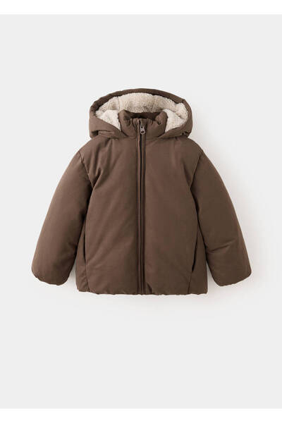 MANGO Baby Kürklü kapitone anorak