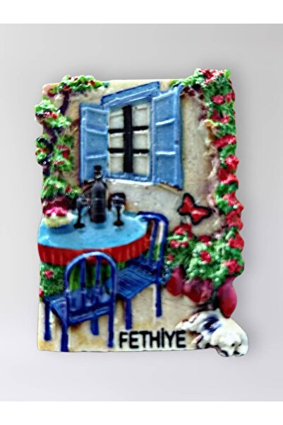 Mundy FETHİYE Polyester Kabartmalı Magnet 5 x 6,5 cm Dekoratif Hediyelik Buzd...