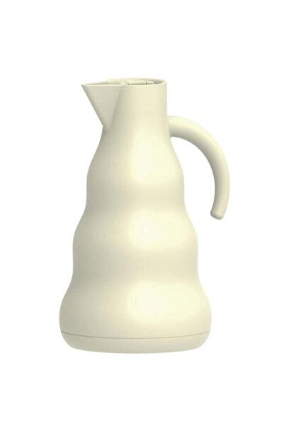 Gazella Plastic Tea/Coffee Flask 1 Liter Off White, Borosilicate Glass Inside