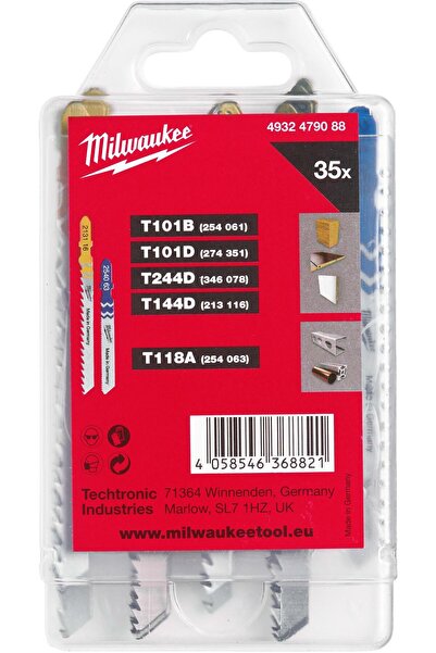 Milwaukee 4932479088 jigsaw blade set with T shank 35-piece