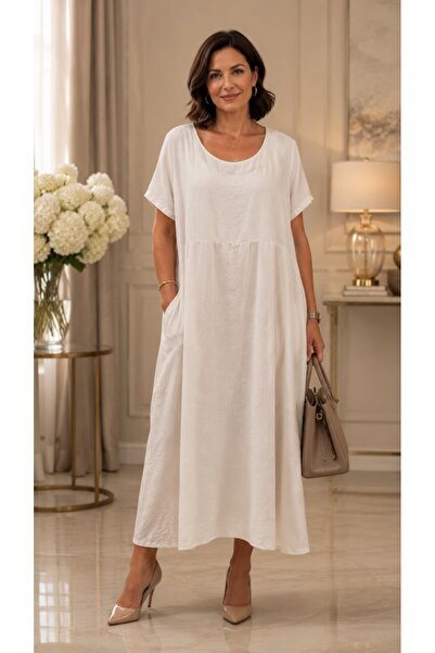 OEM Rochie rafinata Kala in nuanta de crem in forma de A