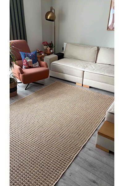 Ellya Home Riga Jüt Sisal Halı Doğal Hasır Dokulu Modern Dokuma Halı Toz Verm...