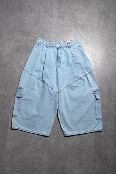 GRJ denim شورت جينز كارجو فضفاض للغاية باللون الأزرق للرجال من Apex