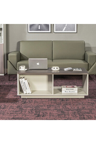 Midas Furniture طاولة مركزية للمكتب من جليز باللون البني