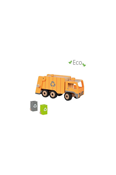 Goki Camion de gunoi din lemn cu containere de deșeuri