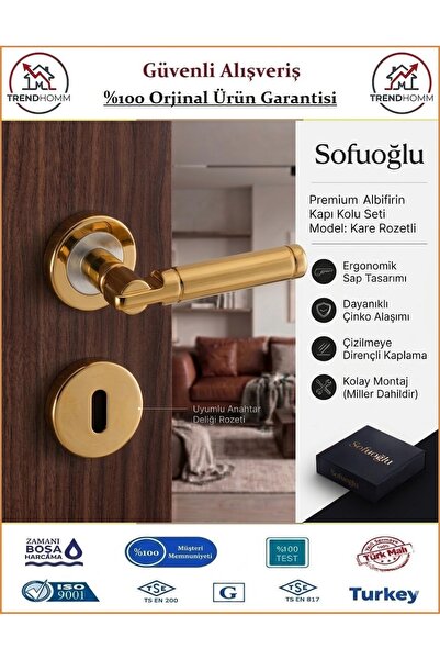 Sofuoğlu Şebboy Rozetli Kapı Kolu - Albifirin Saten - Orjinal Ürün