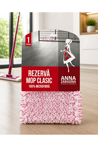 Anna Rezervă Mop Clasic din Microfibră – Curățare Eficientă și Absorbție Ridi...