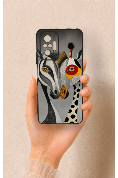 Vip Case حافظة سيليكون متوافقة مع هاتف Redmi Note 10 Pro بنمط الحمار الوحشي و...