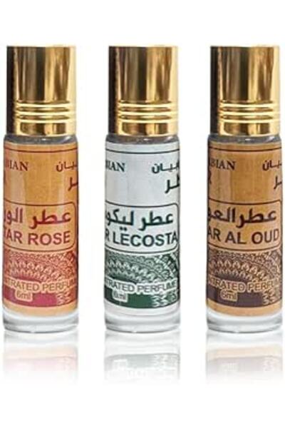 B BRAG Pack of 3 Atar Perfume Oils – Rose, Lecosta & Al Oud | 6ml Concentrate...