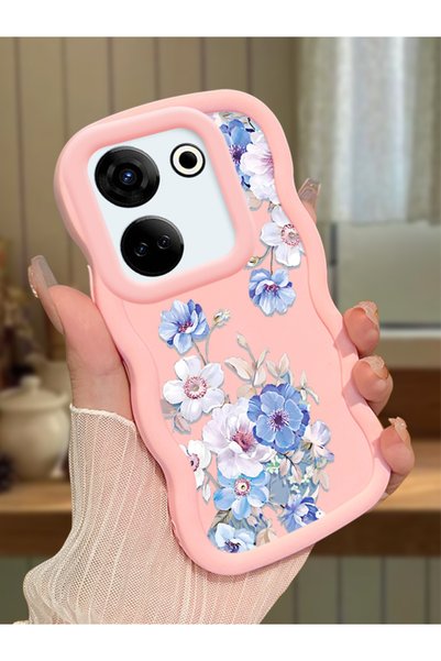 Hontinga Tecno Camon 20 Compatible Case Camera Protector Pink Silicone Couple...