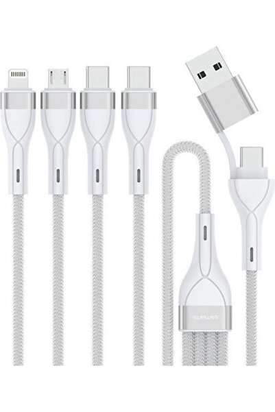 4smarts Καλώδιο πολλαπλής φόρτισης USB Type-C/Type-A 4-σε-2 1.2μ Λευκό