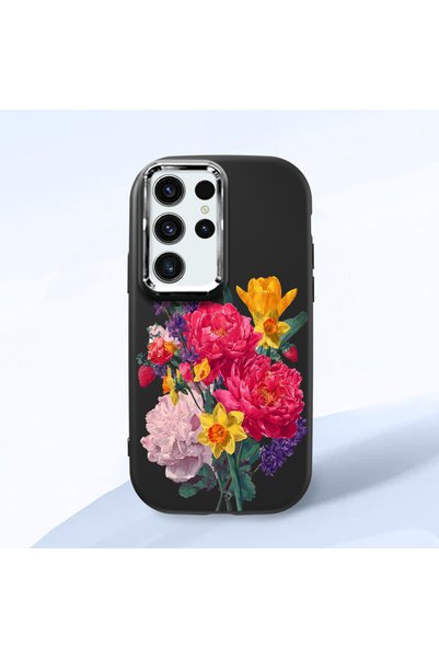 Hontinga Samsung Galaxy S23 Ultra Compatible Case Camera Protector Black Sili...