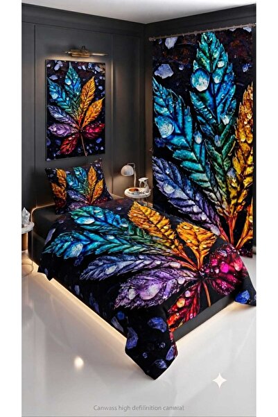 Elmas Dizayn 280*240 Cm. Special Design Single Bedding Set with Background Cu...