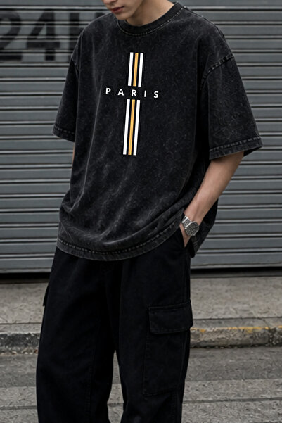 HOFFNUNG Unisex Oversize Vintage Washed Street Style Μόδα του δρόμου Βαμβακερ...