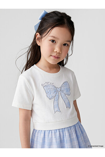 LC Waikiki Trendlucky Girl's Dress with Bow Embroidery and Contrast