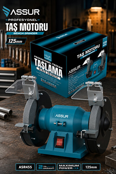 ASSUR 125mm Zımpara Balta Bıçak Bileme Makinesi Taş Motoru Tezgah Üstü Taşlam...