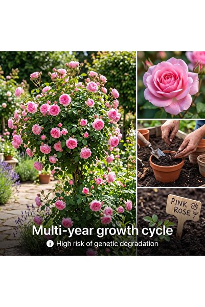 Bloom & Sow Seed بذور ورد فلوريبوندا وردي فاتح (100 حبة) - صنف ذو تكوين عنقود...