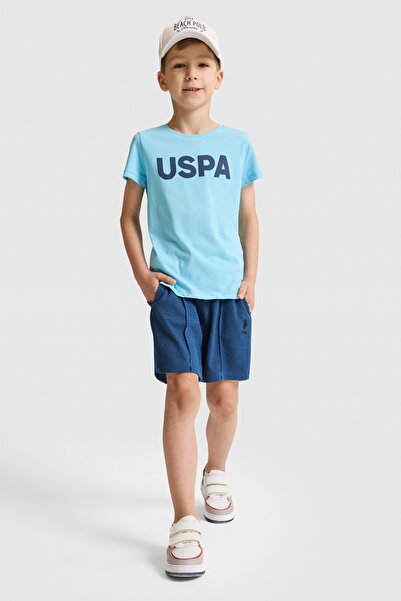 U.S. Polo Assn. شورت محبوك باللون الأزرق الداكن للأولاد 50327065-VR059