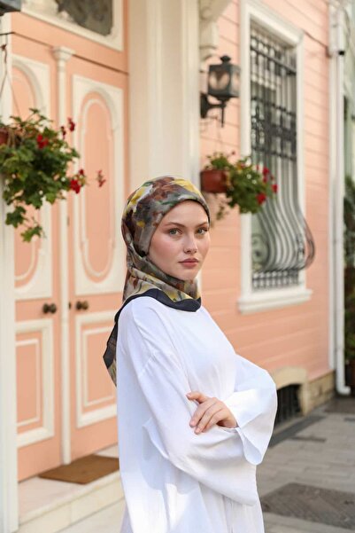 ENRİCO FERRİ Allure Fiora Patterned Scarf - Dark Blue Smoked