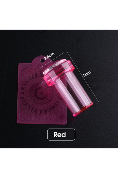 Choice14 1988-Red 1pc Transparent Silicone Nail Art Stamping Kit French Desig...