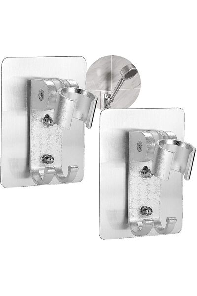 STARSTAR Aluminum Shower Head Holder 2 Pieces Adjustable Angle Adhesive Showe...