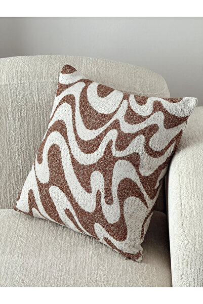 AYSA HOME DECOR Flow Wave Patterned Tile Single Cushion Cover (45 X 45 cm)